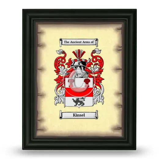 Kinsel Coat of Arms Framed - Black