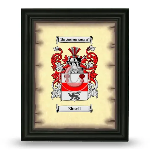 Kinsell Coat of Arms Framed - Black