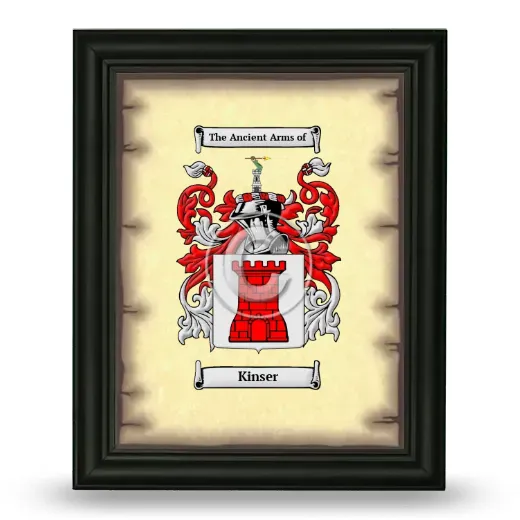 Kinser Coat of Arms Framed - Black
