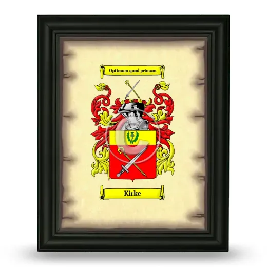 Kirke Coat of Arms Framed - Black