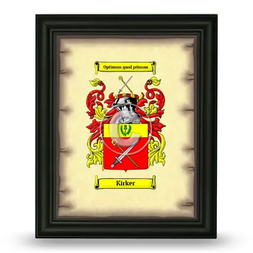 Kirker Coat of Arms Framed - Black