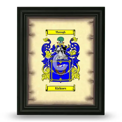 Kirknes Coat of Arms Framed - Black