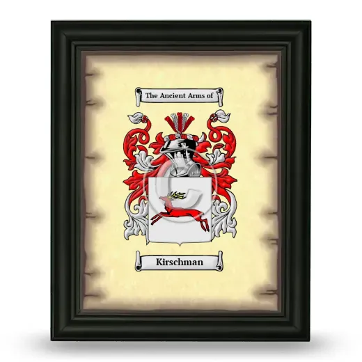 Kirschman Coat of Arms Framed - Black