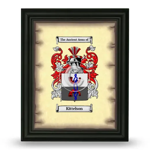 Kittelson Coat of Arms Framed - Black