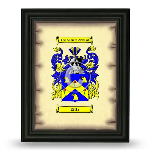 Kitts Coat of Arms Framed - Black