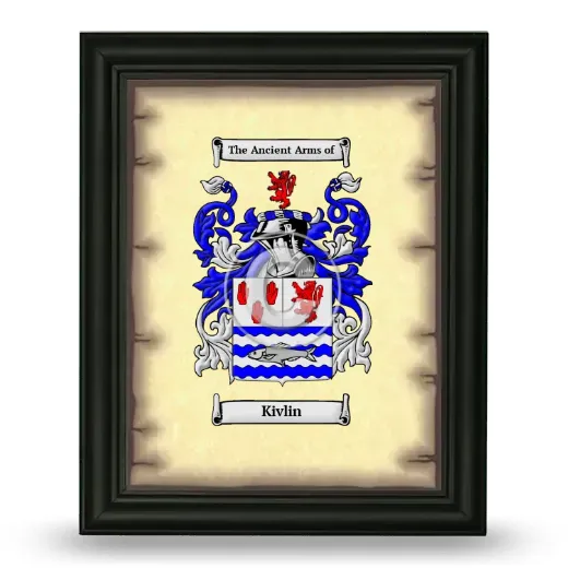 Kivlin Coat of Arms Framed - Black