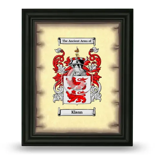 Klann Coat of Arms Framed - Black