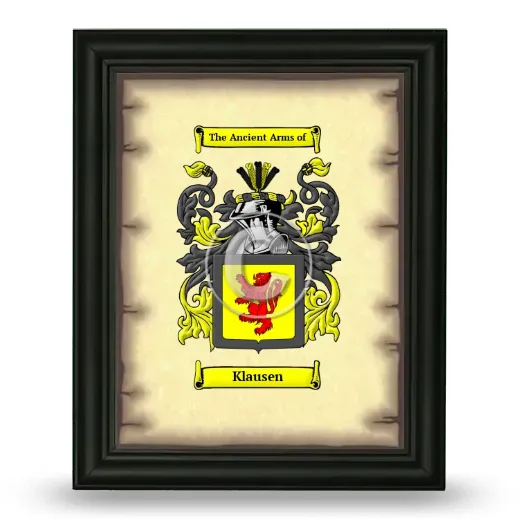 Klausen Coat of Arms Framed - Black
