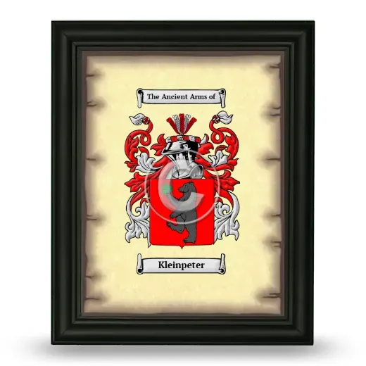 Kleinpeter Coat of Arms Framed - Black