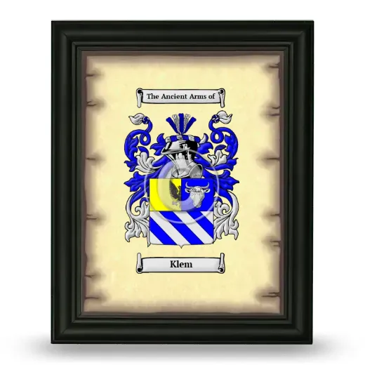 Klem Coat of Arms Framed - Black