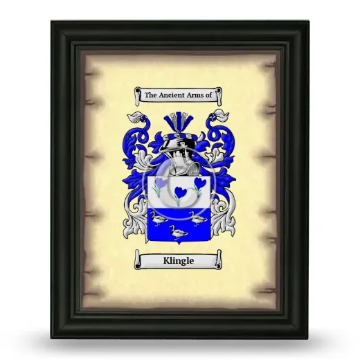 Klingle Coat of Arms Framed - Black