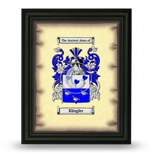 Klingler Coat of Arms Framed - Black