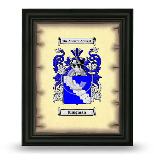 Klingman Coat of Arms Framed - Black