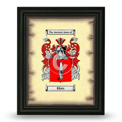 Klots Coat of Arms Framed - Black