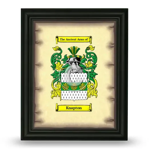 Knapton Coat of Arms Framed - Black