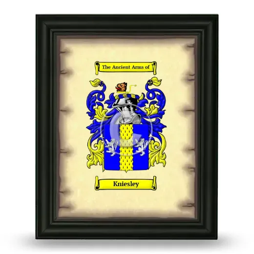 Kniesley Coat of Arms Framed - Black