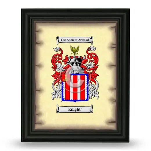 Knight' Coat of Arms Framed - Black