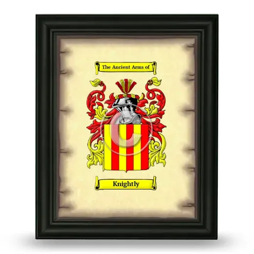 Knightly Coat of Arms Framed - Black