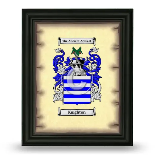 Knighton Coat of Arms Framed - Black