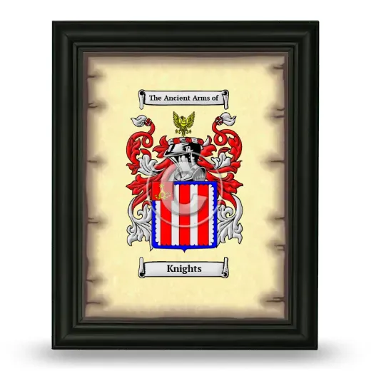 Knights Coat of Arms Framed - Black