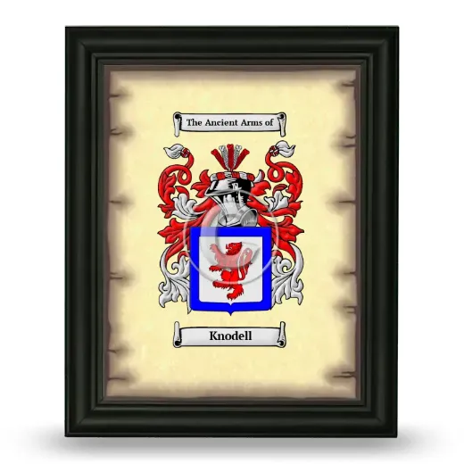 Knodell Coat of Arms Framed - Black
