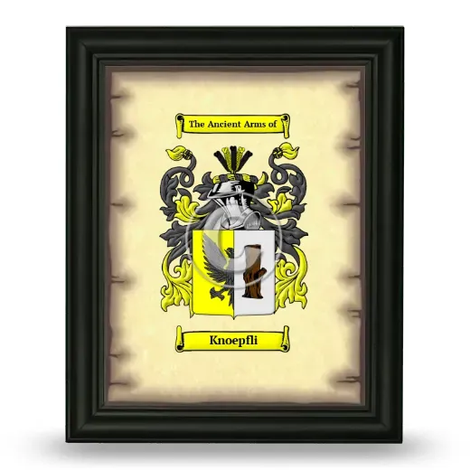 Knoepfli Coat of Arms Framed - Black
