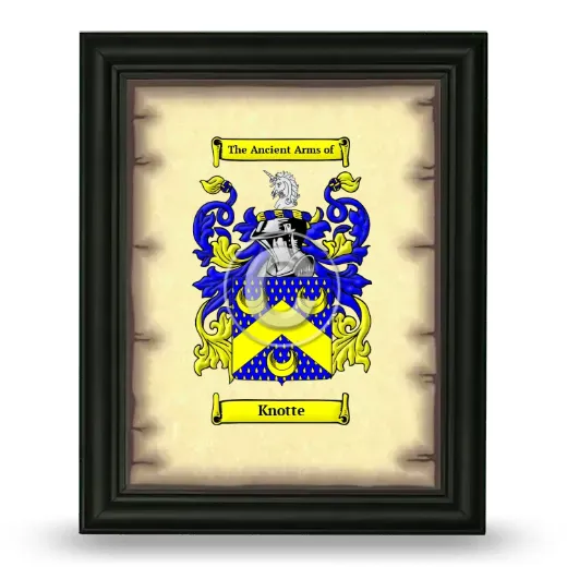 Knotte Coat of Arms Framed - Black