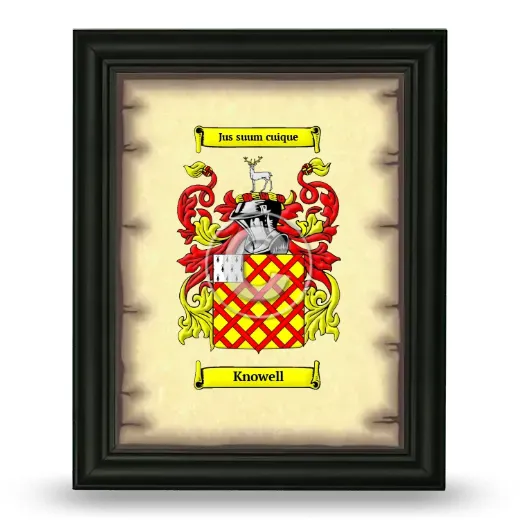 Knowell Coat of Arms Framed - Black