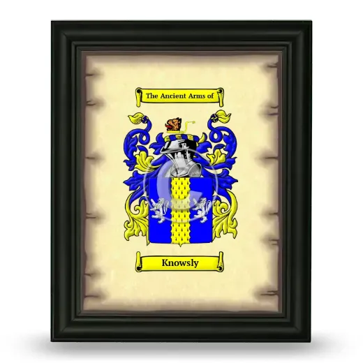 Knowsly Coat of Arms Framed - Black