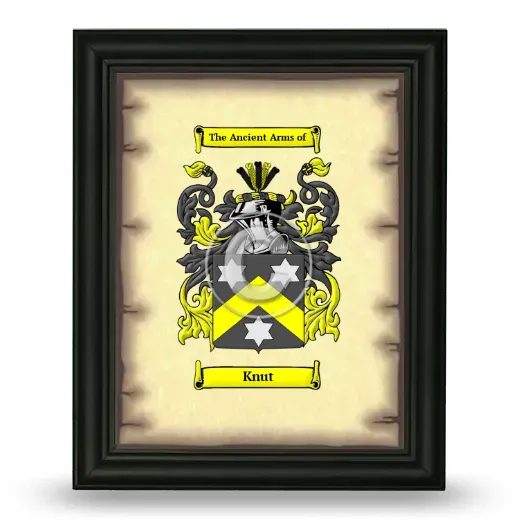 Knut Coat of Arms Framed - Black