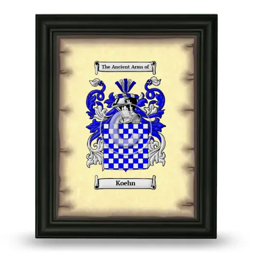 Koehn Coat of Arms Framed - Black
