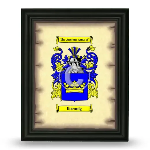 Koennig Coat of Arms Framed - Black