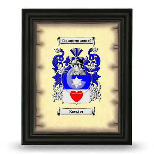 Koester Coat of Arms Framed - Black