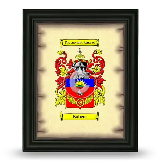 Kohem Coat of Arms Framed - Black