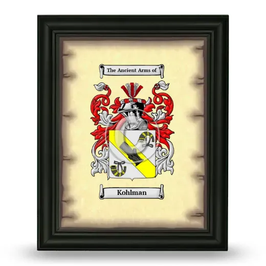 Kohlman Coat of Arms Framed - Black
