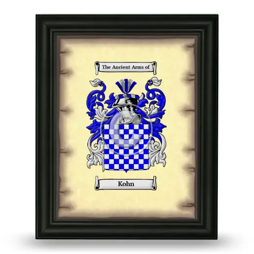 Kohn Coat of Arms Framed - Black