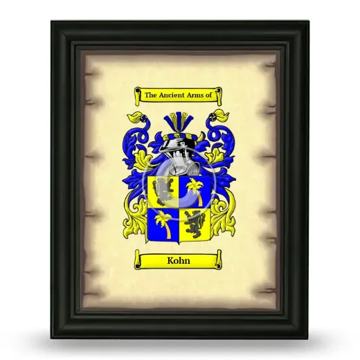 Kohn Coat of Arms Framed - Black
