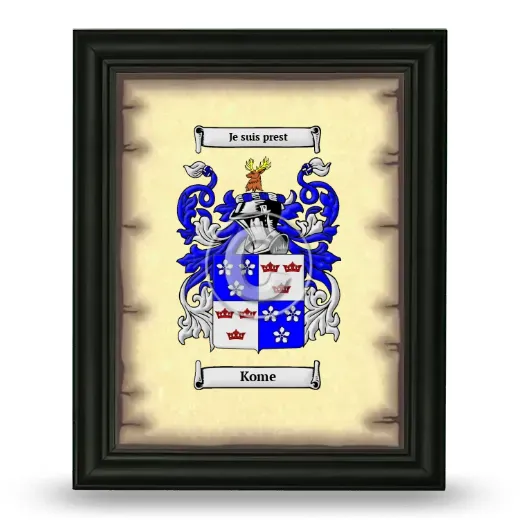 Kome Coat of Arms Framed - Black