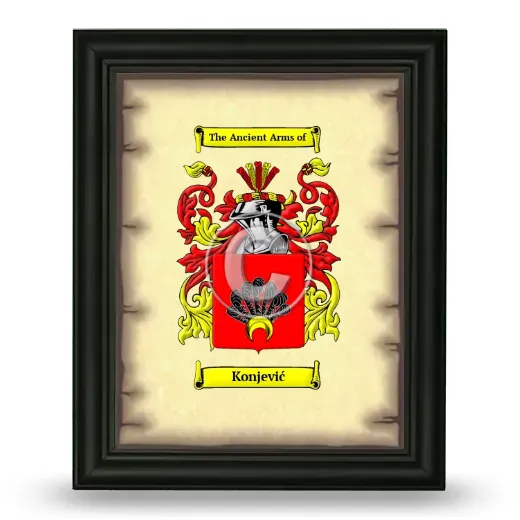 Konjević Coat of Arms Framed - Black