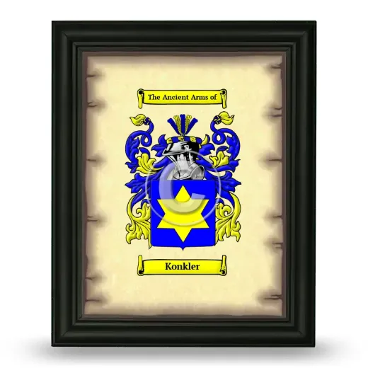 Konkler Coat of Arms Framed - Black