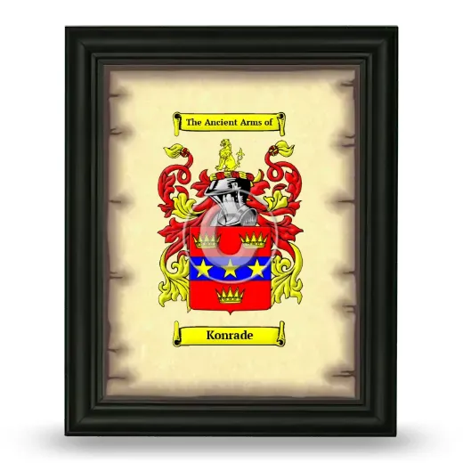 Konrade Coat of Arms Framed - Black
