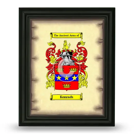 Konrads Coat of Arms Framed - Black
