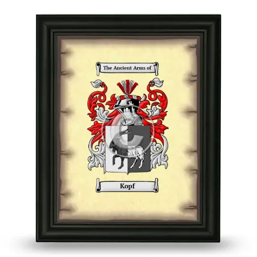 Kopf Coat of Arms Framed - Black