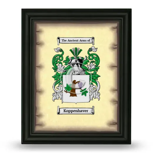 Koppenhaver Coat of Arms Framed - Black