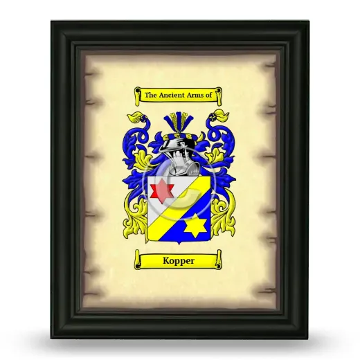 Kopper Coat of Arms Framed - Black