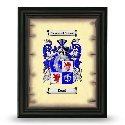 Korpi Coat of Arms Framed - Black