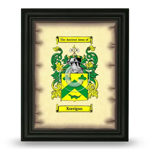 Korrigan Coat of Arms Framed - Black