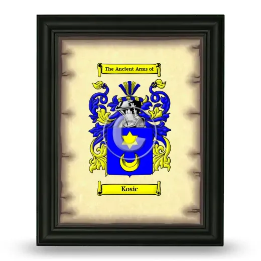 Kosic Coat of Arms Framed - Black
