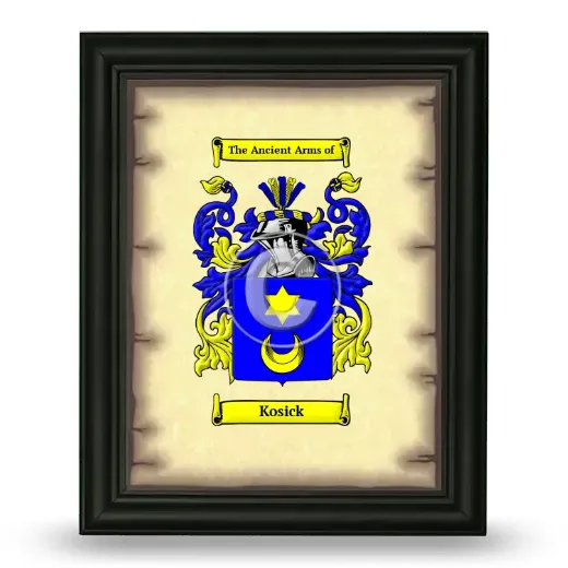 Kosick Coat of Arms Framed - Black