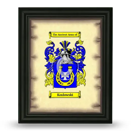 Koslowski Coat of Arms Framed - Black